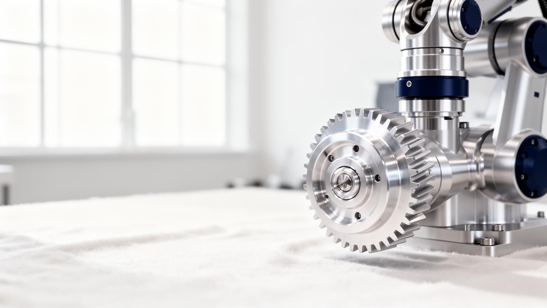 Konstruktionsbüro für Maschinenbau mit SolidWorks — präzise Mechanik im hellen Studio