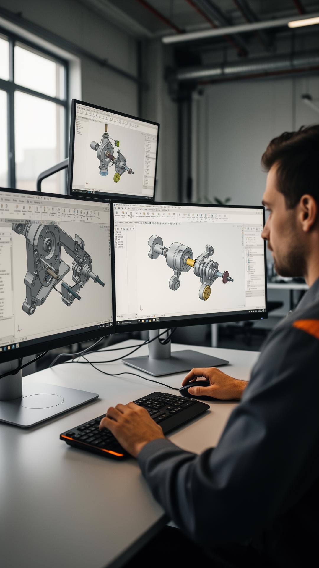 Konstrukteur am CAD-Arbeitsplatz im BOENCO Konstruktionsbüro